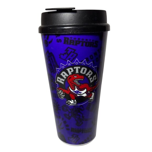 Toronto Raptors Vintage Travel Mug With Lid By Whirley DrinkWorks! Purple Black - Picture 1 of 8